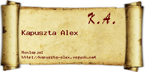 Kapuszta Alex névjegykártya