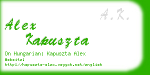 alex kapuszta business card